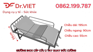 GIƯỜNG CẤP CỨU 2 TAY QUAY DCG08 - DR.VIET