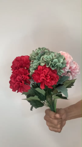 มินิปอมปอมx5 ดอกกุหลาบ ดอกไม้ประดิษฐ์ ดอกไม้ปลอม ช่อดอกไม้ ตกแต่งบ้าน พร็อพถ่ายรูป มาตรฐานกระแสใหม่