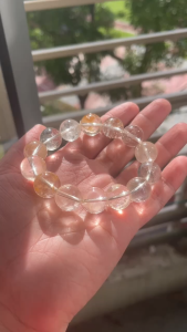 Natural cystal 天然 White quartz白水晶+ White Phantom 白幽灵 共生矿体 16mm
