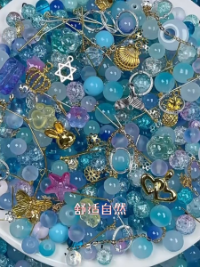 30g Metal Crystal beads color mixed Glass beads imitation jade original diy jewelry beads