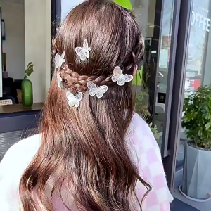 FH-C1136 Jepit Rambut Kupu Kupu Mini 3D Transparan Korean Style / Jepitan Hologram Butterfly Clip
