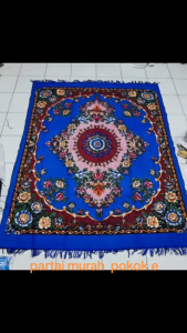 Karpet Wool Etnik Cap Panda Warna-Warni Motif Floral Ukuran Besar 190X240CM
