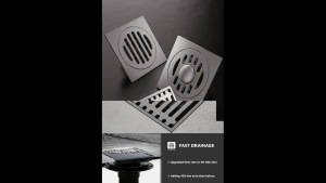 Square Floor Drains SUS304 Stainless Steel Shower Drainer Bathroom invisibility Drain Deodorant