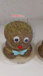 Grass Head Doll Creative Mini Green Plant Table Plant Decor Children Growing Grass Doll Toys Indoor Potted Plant Gift