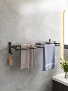 ราวแขวนผ้าขนหนู ราวเดี่ยว บาร์เดี่ยว ติดผนังในห้องน้ำ ขนาด 60cm