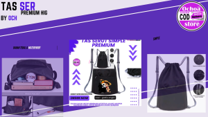 Tas Serut Wanita Stringbag Korea Cewe Cowo Tas Serut Olahraga Tas Sekolah Drawsting Bag Backpack