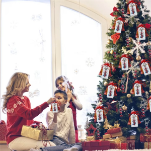 【COD】Creative Bells Angel Star Buckle Christmas Decoration Gift Candy Presents Bag Set With Tags Xmas Tree Decorative Pendants