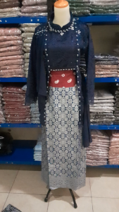 Set couple kebaya kutubaru Laksmi brokat mix katun halus motif prada premium wisuda lamaran tunangan