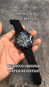 Jam Tangan Pria Berocco 002 Strap Rubber Tanggal Aktif Chron Varian Fashion Tahan Air