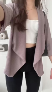 Outer Ruby Cardigan Basic Knit Rib All Session