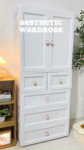 CD Cabinet Wardrobe for Clothes Durable Drawer Cabinet Clothes Storage Organizer Clothes Hanging Wardrobe