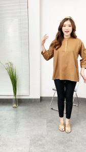 Alasxyashop Kemeja Wanita Lengan 7per8 / Kemeja Polos / Kemeja Linen / Kemeja Big Size / Kemeja Eron