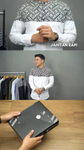 Nakabi El Razzan 04 Kemeja Pria Slim Fit - Kemeja Koko Formal Lengan Panjang Katun Premium