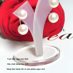 Hoa Tai Ngọc Trai Kiểu Bốn Viên Ngọc Đeo Được Hai Kiểu - Mua 1 được 2