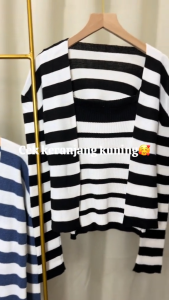 Setelan Cardigan Modern & Nyaman: Desain Kekinian Lengan Panjang & 2IN1