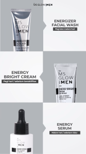 MS Glow For Men - Energizer Facial Wash - 100 ml + Energy Bright Cream - 30 ml