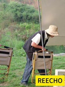 REECHO OUTDOOR New Portable Folding Chair with Aluminum Alloy Frame and Thick Oxford Cloth for Camping Hiking and Beach Fishing