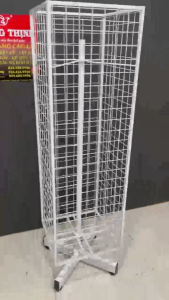 (Hàng Dày) Trụ xoay Trang Trí Khung lưới xoay Vuông (4 Mặt) tặng 20 móc treo 15cm...