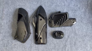 Combo 4 Món Ốp Pô Ốp E Ốp Che Két Nước Cacbon Honda Pcx160