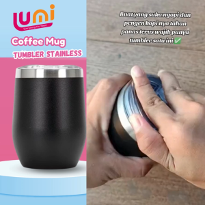Tumbler Stainless / Coffee Mug Egg Cangkir Kopi Travel Cup 360ml Hot & Cool Bahan Baja Tahan Karat Portable