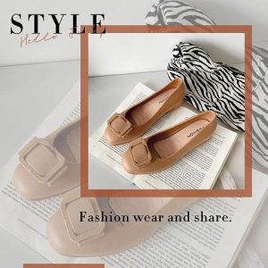 Zishop ใหม่ รองเท้าแฟชั่นผู้หญิง ดีเทลเรียบๆ เสริมส้นเล็กน้อย ใส่แล้วดูแพงดูปัง น้ำหนักเบาไม่หนักเท้า มี 3 สีให้เลือกน้า สาวๆออฟฟิศคือต้องมี รีบกดสั่งน้า