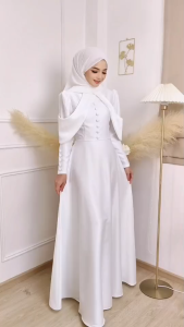 ชุดเดรสทรงบานซาร่า รุ่นลิซ่า ชุดเดรสใส่ออกงาน เดรสมุสลิม ชุดอิสลามสำหรับผู้หญิง เดรสใส่รายอ เดรสใส่งาน จัดเซ็ตเพื่อนเจ้าสาว Fashionmuslim