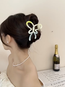 Jepit Rambut Klip Rambut Kupu-Kupu Warna Gradien Wanita Gaya Korea