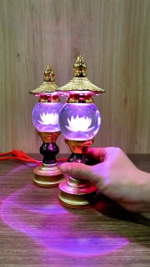 Đèn Thờ Vỏ Nhôm Pha Lê Nguyên Khối LED Tự Động Đổi Màu Nhiều Kích Thước Tiết Kiệm Điện Nhiều Chế Độ Đổi Màu