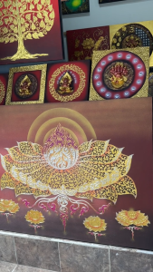 ภาพวาด กรอบรูป ดอกบัว 160 × สูง 80 cm จิกซอ3 ชิ้น ภาพมงคล เสริมฮวงจุ้ย ตกแต่ง สำนักงาน บ้าน ศาสนสถาน โรงแรม รีสอร์ท ร้านนวด สปา