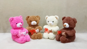 Boneka Teddy Bear Beruang Pita Love Bordir Cute L