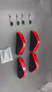4pcs Red Universal Car Carbon Fiber Pattern Modified Shark Fin Rear Spoiler