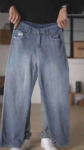 Quần Jean Nam Form Rộng Chất Denim Dày Dặn Quần Bò Nam Hottrend 2024 - Jean683