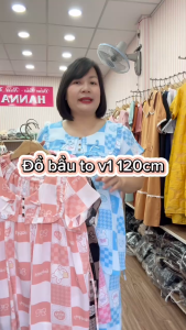 [SIZE 70-100KG] Đồ bộ bầu mặc nhà bigsize lụa mango cao cấp thoáng mát size tới 100kg với v1 120 của nhà HANNA