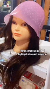 TOPI HIGHLIGHT PLASTIK Pewarnaan rambut lengkap dgn congkelan