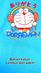 baju anak doraemon cewek cowok bahan katun tebal lembut dan adem 1-9 tahun