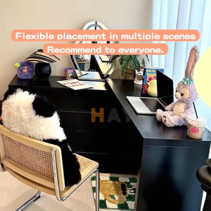 Meja Solek Vanity Table Black Drawer Storage Meja Makeup L Shape Dressing Table Nordic Diy Chest Drawer Corner Table Study Table Makeup Organizer