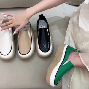 LOEI Dolly Sepatu Loafers Wanita Sneakers Kekinian Korean Fashion Slip On Viral 3014