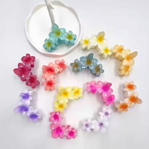 MI-C1152 Jepit Rambut 3 Bunga Kamboja Frangipani Hairclip / Hair Claw Jedai Kamboja Triplet Bunga 3