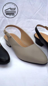 ArdiFeel Sepatu Pentofel Wanita Big Size Jumbo | Sepatu Heels Wanita | Sepatu Heels Tali Wanita Hak 3 cm ARK 290 Hitam Cream