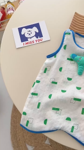 Babyonline(Y446)J2 ชุดบอดี้สูทสำหรับเด็กแรกเกิดแบบเสื้อกล้ามลายช้างน่ารัก ผ้าฝ้ายเกรดA นิ่ม ระบายอากาศ