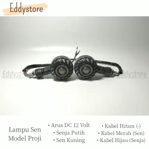 Eddystore Lampu Sein Model Proji Running Standby Lampu Sen Projie Dua Warna Senja Sen Motor Universal 2 Mode Putih