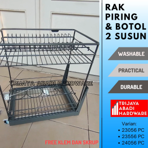 TMB 23056 / 23556 / 24056 PC Rak Piring Botol 2 Susun Powder Coating Rak Kabinet Dapur Serbaguna