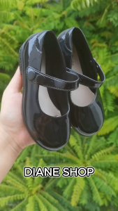 Girls School Black Shoes Stylish Rubber Non-Slip Comfortable Waterproof Cute School Shoes for Girls High-Quality Nylon Material