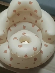 New Breathable Inflatable Baby Chair with Bowl Tray Baby Sofa  Learning Sit Sofa Training Booster Bath Seat Portable