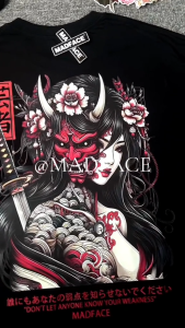 MADFACE Clothing - Peach Blossom Prajna Mask - Geisha Series Shirt - Mens And Womens T shirt