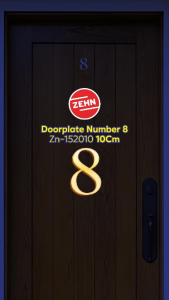 Zehn Zn-152010 10Cm Doorplate Number 8