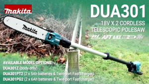 MAKITA เลื่อยโซ่ไร้สาย 199V บาร์ 8 นิ้ว มาพร้อมด้ามต่อยาวสำหรับใช้งานที่สูง 3 เมตร สุดถูก