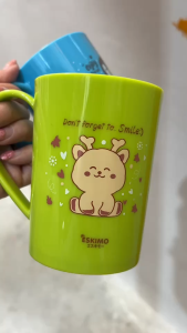 Eskimo แก้วน้ำแบบมีหูจับ น่ารัก สีสันสดใส แข็งแรง ทนทาน ใช้ใส่น้ำ รุ่น C415