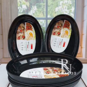 6 piring saji oval lonjong cekung 8 ndh ramen set dop