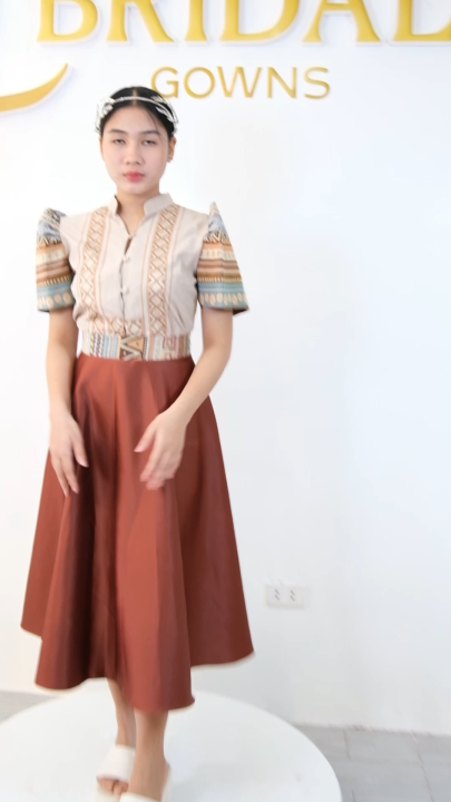 Modern filipiniana dress Ethnic blouse skirt Filipiniana woman dress Formal sets for woman Lazada PH